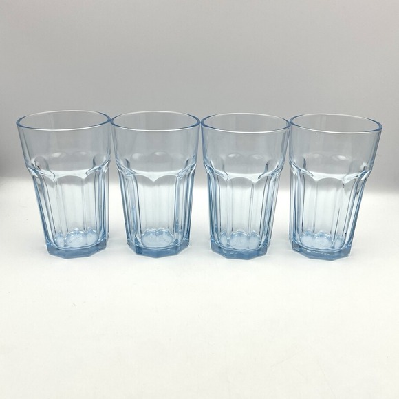 IKEA Other - IKEA Blue Tinted Glass Tumblers 5.25" Set of 4 - 12 Oz Drinking‎ Glasses 22648
